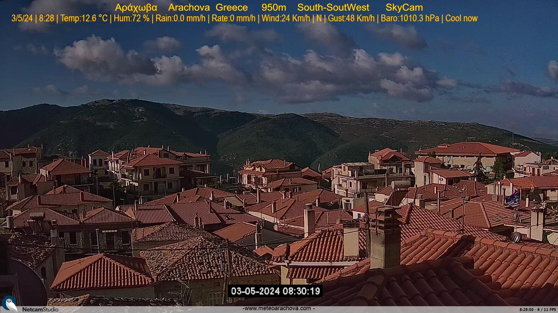 Current Weather Conditions at Arachova, Parnassos, Greece